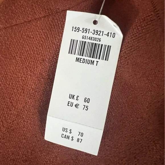 NWT Abercrombie & Fitch Rust Red Knit Mini Dress Medium - Picture 4 of 5